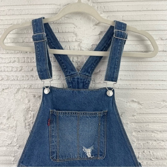 Levi's Denim Distressed Shortall Kids Size 16 - Picture 2 of 14